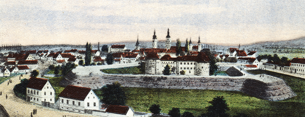 Panorama of Varaždin from the north around 1870